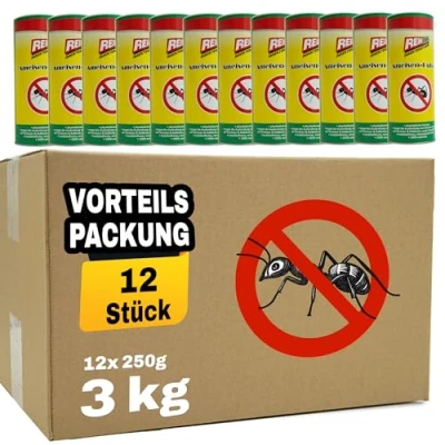 Abbildung von Ameisenpulver, Ameisenmittel, Ameisenstreumittel, Mittel gegen Ameisen, zum Streuen und gießen, Ameisenstpp, für Innen Außebereich geeignet