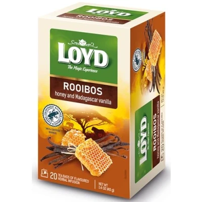 Abbildung von LOYD® Rooibos Tee mit Honig und Vanille 20 Teebeutel 40g Kräutertee Rotbuschtee Mischung Hochwertigen Teeblättern teebeute l Aufbrühen Express