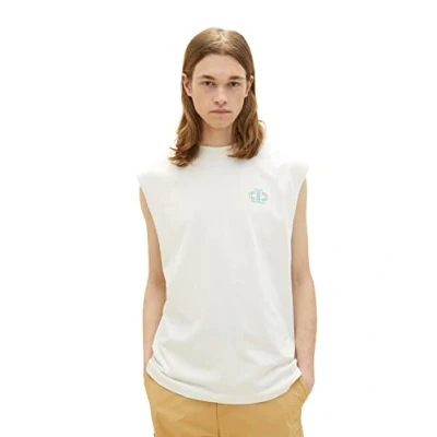 Abbildung von TOM Tailor Denim TANK Top, Herren, Größe: Medium, Wool white