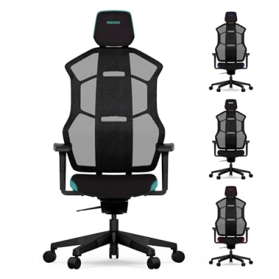 Abbildung von RECARO AER Essential Ergonomischer Gaming Chair Premium Polsterschaum ideal auch als Bürostuhl oder Schreibtischstuhl individuell einstellbar 150 Kg Ocean Blue