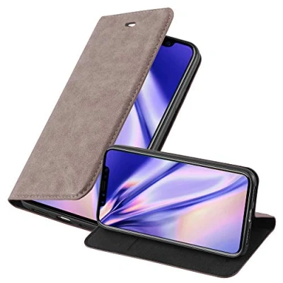 Abbildung von Cadorabo Hülle kompatibel mit Apple iPhone X/XS aus Premium Kunst Leder Flip Klappbare Stoßfeste Magnetische [Standfunktion] [Kartenfächern] Cover für Tasche in Braun