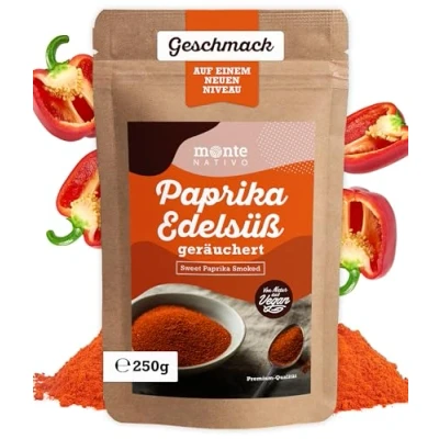 Abbildung von Paprika edelsüß geräuchert Monte Nativo (250g) Geräuchertes Paprikapulver Reiner und natürlicher Ideal zum Kochen Getrocknete Gewürze