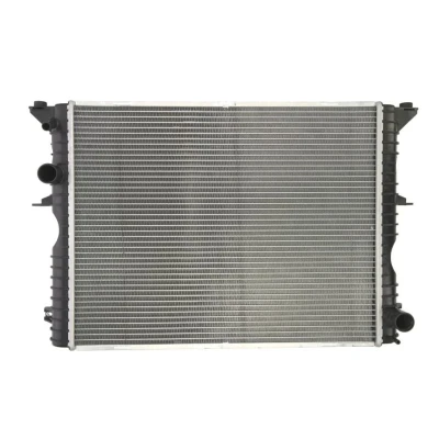Abbildung von VALEO 701545 Kühler, Motorkühlung Aluminium 438 552 42 ohne Kühlmittelregler Kühlrippen gelötet LAND ROVER: Defender SUV, SUV Cabrio