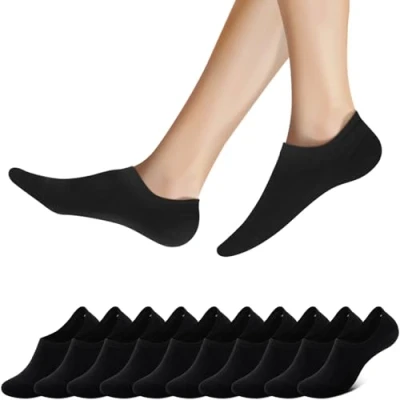 Abbildung von Falechay Sneaker Socken Damen Herren Füßlinge Unsichtbare 10 Paar Schwarz 39 42