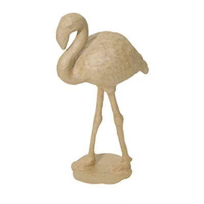 Abbildung von Décopatch SA134O Träger S aus Pappmaché, Flamingo, 15 x 7 27 cm, zum Verzieren, Kartonbraun