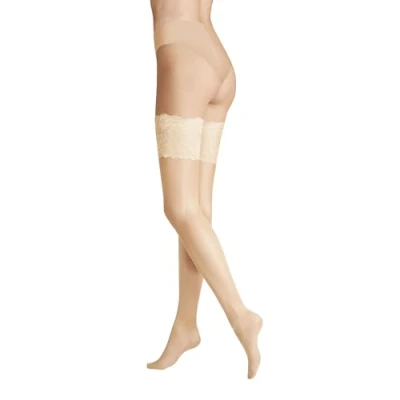Abbildung von Hudson Damen Halterlose Strümpfe Glamour 20 Doppelsilikonstreifen DEN Ivory 0789 S