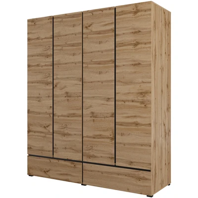Abbildung von INOSIGN Drehtürenschrank Cross, moderner griffloser Kleiderschrank Wäscheschrank mit Schublade, Garderobe, Türen