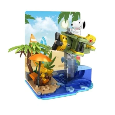 Abbildung von BlueBrixx Pro 107371 Snoopy und Woodstock am Strand aus Klemmbausteinen mit 378 Bauelementen
