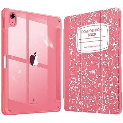 Abbildung von FINTIE Hybrid Slim Case für iPad 10. Generation 10,9 Zoll Tablet (Modell 2022) [Eingebauter Stifthalter] Stoßfeste Abdeckung mit klarer, transparenter Rückseite, Auto Wake/Sleep, Kompositionsbuch,