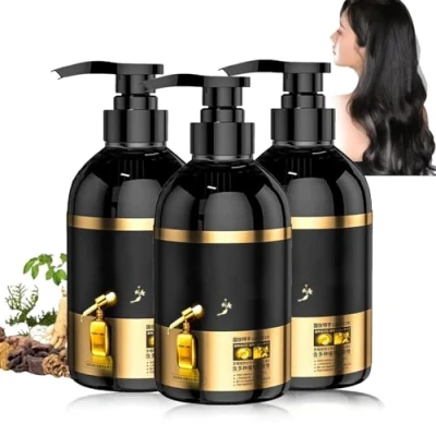 Abbildung von Bai Hei Ke Shampoo gegen Haarausfall, Anti Haarausfall Shampoo, Japanisches Ginseng Volumenshampoo, Ingwer Pflanzenextrakt Haarshampoo für alle Haartypen (3PC)
