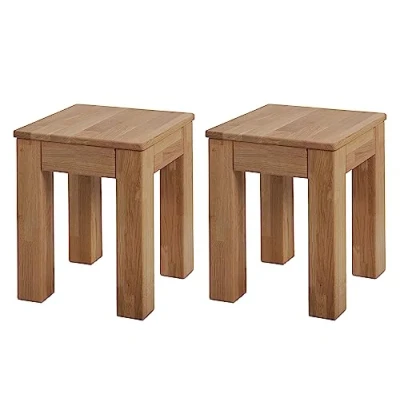 Abbildung von Krok Wood 2X Hocker aus Massivholz 35x35x45 cm (Bonn Eiche)