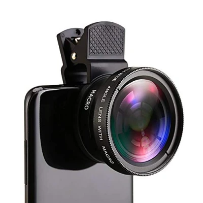 Abbildung von Lseqow Handy Objektiv, 2 Funktionen Kameraobjektiv Kit 0,45 Fach Weitwinkelobjektiv und Makro HD für iPhone Android Phone
