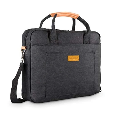 Abbildung von DOB SECHS 15 15.6 Zoll Laptoptasche Aktentaschen Handtasche Tragetasche Schulter Tasche Notebooktasche Laptop Sleeve hülle für bis zu Dell/MacBook/Lenovo/HP,Schwarz