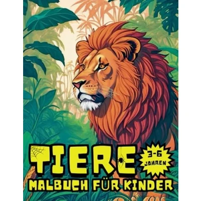 Abbildung von Malbuch Tiere: 50 verschiedene Tiermotive zum Ausmalen für Kinder im Alter von 3,4,5,6 Jahren