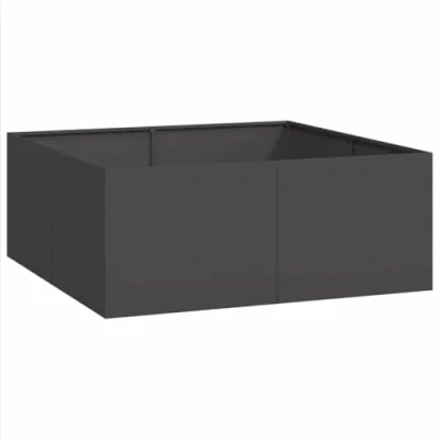 Abbildung von vidaXL Pflanzkübel Schwarz 100x100x40 cm Stahl, Pflanzschale, Garten Pflanzkübel, Outdoor Pflanzgefäß, Hochbeet, Blumenkasten