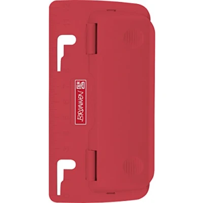 Abbildung von Brunnen 102065023 Taschenlocher Colour Code (zum Abheften, mit Linealprägung und Niederhalterfunktion) rot / red