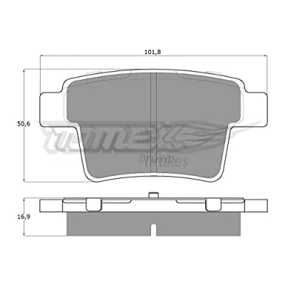 Abbildung von TOMEX brakes TX 14 74 Bremsbelagsatz Hinterachse FORD: MONDEO 3 Kombi, 3, Stufenheck, JAGUAR: X Type Limousine, Kombi
