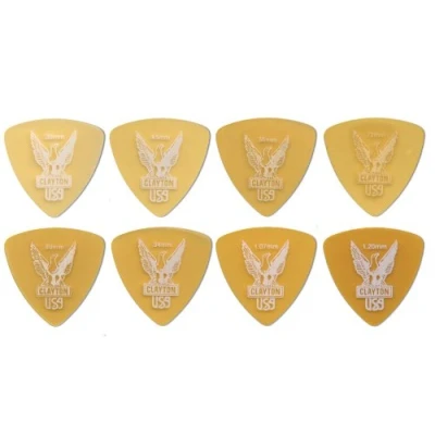 Abbildung von Plektrum Ultem gold, Rounded Triangle 0,56 mm, transparent 12 Stück