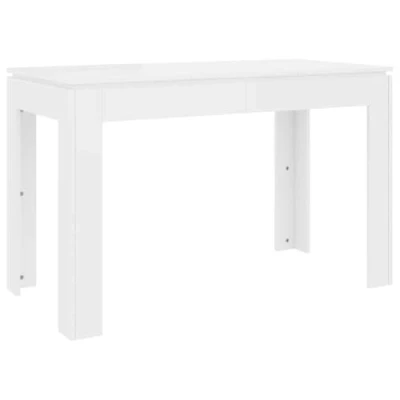Abbildung von vidaXL Esstisch Minimalistischer Stil Küchentisch Esszimmertisch Speisetisch Tisch Küche Esszimmer Hochglanz Weiß 120x60x76cm Holzwerkstoff