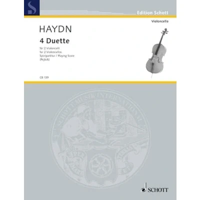 Abbildung von 4 Duette: Hob. X + XII. 2 Violoncelli. Spielpartitur.: cellos. Partition d&#039;exécution. (Cello Bibliothek)