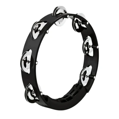 Abbildung von Meinl Percussion Headliner Tour Tambourine 1 reihiges Tamburin Durchmesser 8 Zoll ABS Kunststoff / Stahl, Schwarz Silber (HTT8BK)