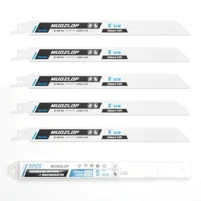 Abbildung von MUOZLOP 5 Pack 225mm Säbelsägeblätter Set，14 TPI Sägeblätter für Säbelsäge，für Holz/Metall (5, 14TPI 225mm)