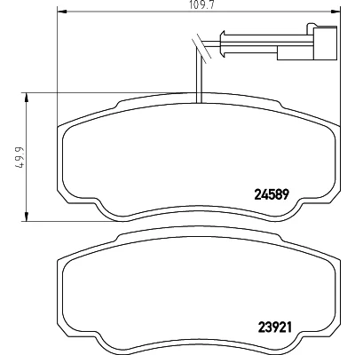 Abbildung von HELLA 8DB 355 013 511 Bremsbelagsatz mit integriertem Verschleißwarnkontakt Bremssattelschrauben NISSAN: NT400 Cabstar, Cabstar