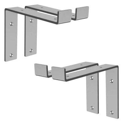 Abbildung von ML DESIGN Wandregalhalter Regalhalterung L Form aus Metall, Regalwinkel für Wandmontage, 4 tlg., Industrielle Wandregal Grau, Regalträger Regalhalterungen