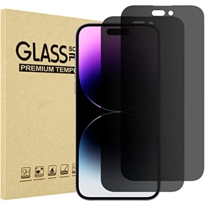 Abbildung von ProCase 2 Stück Privacy Schutzglas für iPhone 14 Pro Max 2022 6,7 Zoll, Sichtschutz Anti Spy Screen Protector 9H Gehärtetes Glas Folie Blickschutzfolie Display Schutzfolie
