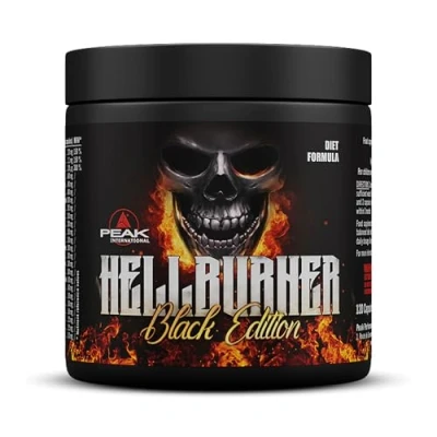 Abbildung von PEAK Hellburner Black Edition I Fatburner Diät Diätunterstützer Koffein Grüntee Extrakt Fettstoffwechsel Energiestoffwechsel vegan glutenfrei 114 g