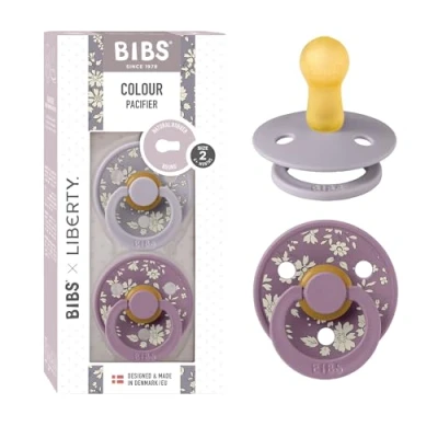 Abbildung von BIBS Colour Liberty Schnuller 2er Pack, BPA frei, Kirschform Nippel. Naturkautschuk/Latex, Hergestellt in Dänemark, Größe 2 (6 18 Monate), Capel Fossil Grey