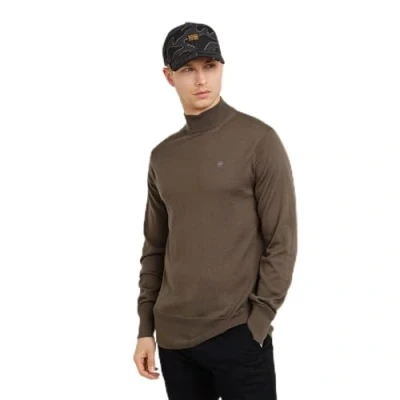 Abbildung von G Star RAW Men&#039;s Premium core Mock Knit Sweater, Braun (Turf D25175 D847 273), Large