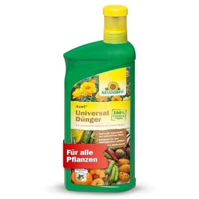 Abbildung von Neudorff Azet UniversalDünger 100% natürlicher Bio Dünger für alle Pflanzen fördert kräftiges Wachstum, reiche Ernte und üppige Blütenbildung, 1 Liter