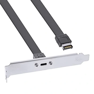 Abbildung von InLine Slotblende USB Typ C zu 3.1 Frontpanel Key A intern, 0,5m 33446H