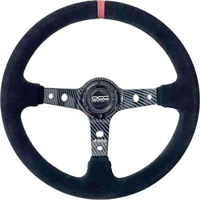Abbildung von OCC MOTOR SPORT OFFSET LENKRAD AUTO TRACK MODELL ALCANTARA CARBON LOOK ARME 90 MM VOLLSCHÜSSELRAD 350 (14 ZOLL)