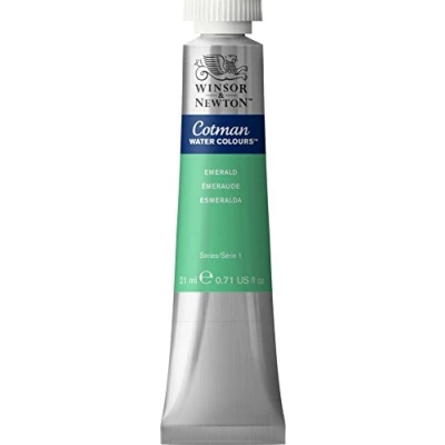 Abbildung von Winsor &amp; Newton 0308235 Cotman Aquarellfarbe mit ausgezeichneter Transparenz, Farbkraft und Verarbeitungseigenschaften, Wasserfarbe 21ml Tube Smaragd