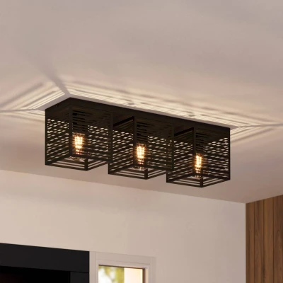 Abbildung von Eglo 900357 Deckenleuchte PIEDRITAS E27 3X40W schwarz L:73cm B:18cm H:20.5cm dimmbar