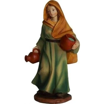 Abbildung von Unbekannt Krippenfiguren Magd mit Zwei Krügen, geeignet für 15cm Figuren