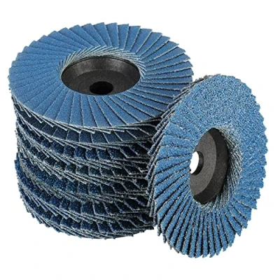Abbildung von 8 Stück Fächerscheiben Lamellenscheiben,Schleifscheiben Schleifmopteller,ø 76 mm x 10 Korn 40/60/80/120 mischen Set Lamellen Schleifscheibe Schleifmop Flap Disk für 10,8 12V Winkelschleifer (Blau)