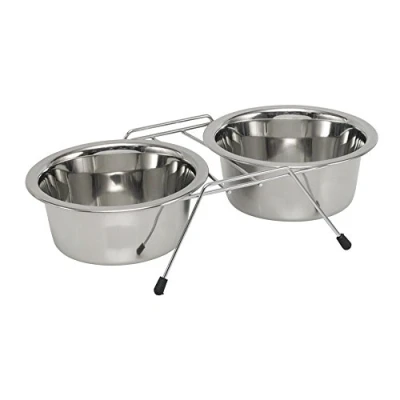 Abbildung von Nobby Napfständer DOUBLE DINER inkl. 2 Näpfen x Ø 13,0 cm 0,40 ltr., silber