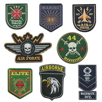 Abbildung von Catch the Patch Aufnäher Bügelbild, Aufbügler, Applikationen, Patches, Flicken, zum aufbügeln, Polyester, Troopers Set 8 Stück 