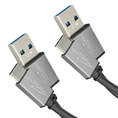Abbildung von KabelDirekt USB A 3.0 auf C Kabel 2X 1m (SuperSpeed Datenkabel und Ladekabel, geeignet für Smartphones Tablets mit Anschluss, schwarz/Space Grey) PRO Series
