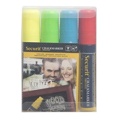 Abbildung von Securit® Original Kreidemarker im Viererpack in verschiedenen Farben