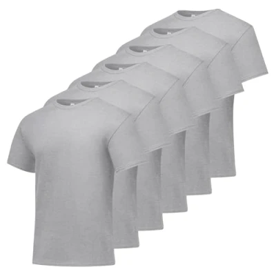 Abbildung von Hanes Herren Short Sleeve Pack, Essentials Crewneck Cotton T Shirt, 4 Or 6 Pack Hemd, Light Steel 6er 3X Groß (6er