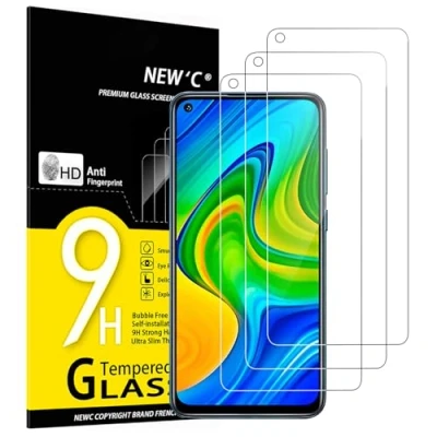 Abbildung von NEW&#039;C 3 Stück, Panzer Schutz Glas für Xiaomi Redmi Note 9, 10X 4G, Frei von Kratzern, 9H Härte, HD Displayschutzfolie, 0.33mm Ultra klar, Ultrabeständig