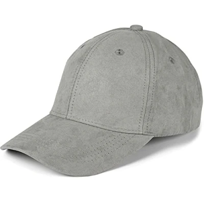 Abbildung von styleBREAKER 6 Panel Cap in Veloursleder Optik, Wildleder Baseball Cap, verstellbar, Unisex 04023049, Farbe:Hellgrau