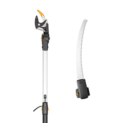 Abbildung von Fiskars Baumschere, Teleskop Schneidgiraffe UPX86 und Adapter Baumsäge