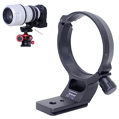 Abbildung von iShoot Metall Stativ Halterungsring, Objektivring, kompatibel mit Canon RF 100500 mm f/4.57.1L IS USM, Objektivstützhalterung, Unterseite ist Arca Swiss Fit Schnellwechselplatte Schwalbenschwanznut