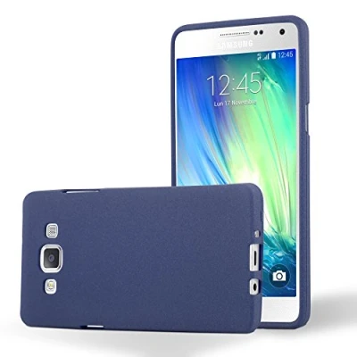 Abbildung von Cadorabo Hülle kompatibel mit Samsung Galaxy A5 2015 Schutzhülle TPU Silikon Case Frost Design Slim Kratzfest Weiche Gummi Rundumschutz für in Blau