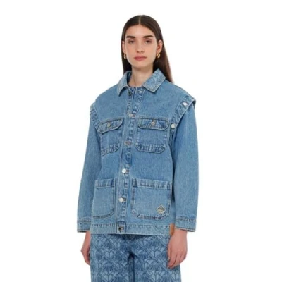 Abbildung von Scotch &amp; Soda Washed Jacket WITH Detachable Sleeves Jeansjacke, Damen, Größe: Small, Lakehouse
